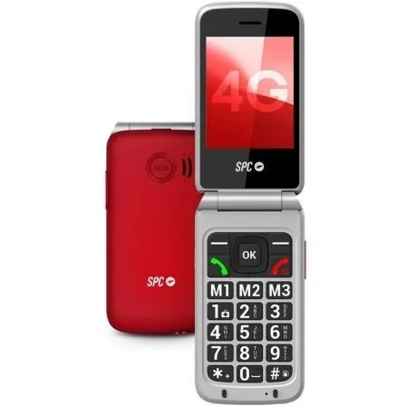 SPC Stella 3 Teléfono Móvil para Personas Mayores - 4G, Teclas Grandes, Botón SOS, Menú Sencillo, Batería 9 Días, Rojo - 2339R